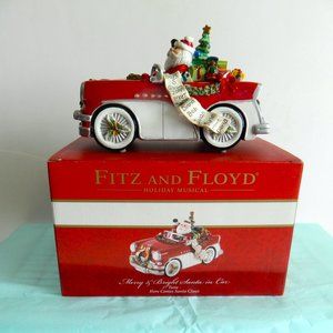 Fitz and Floyd Christmas Santa Musical Car